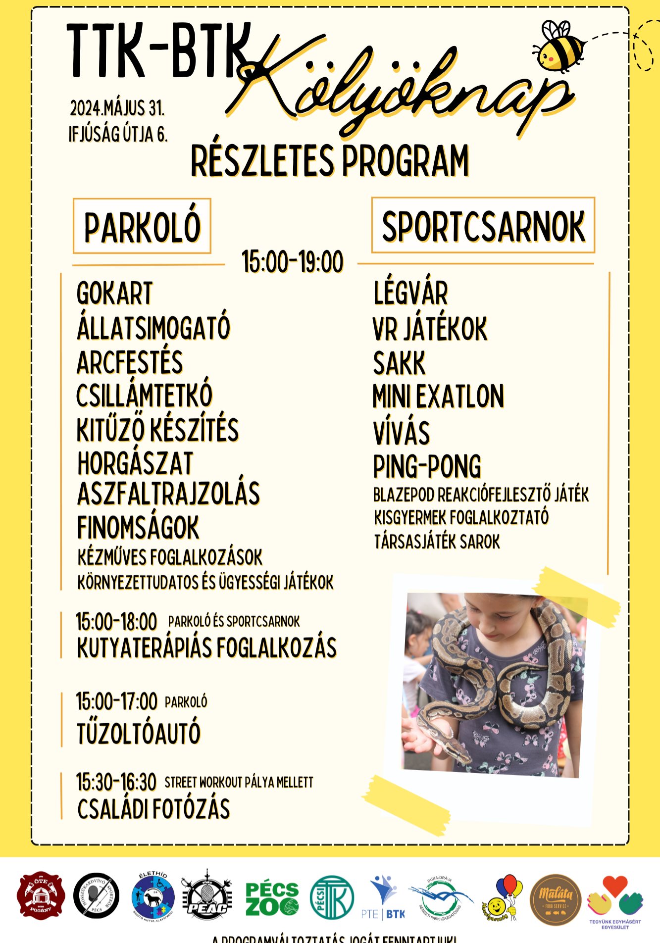 Kölyöknap részletes program